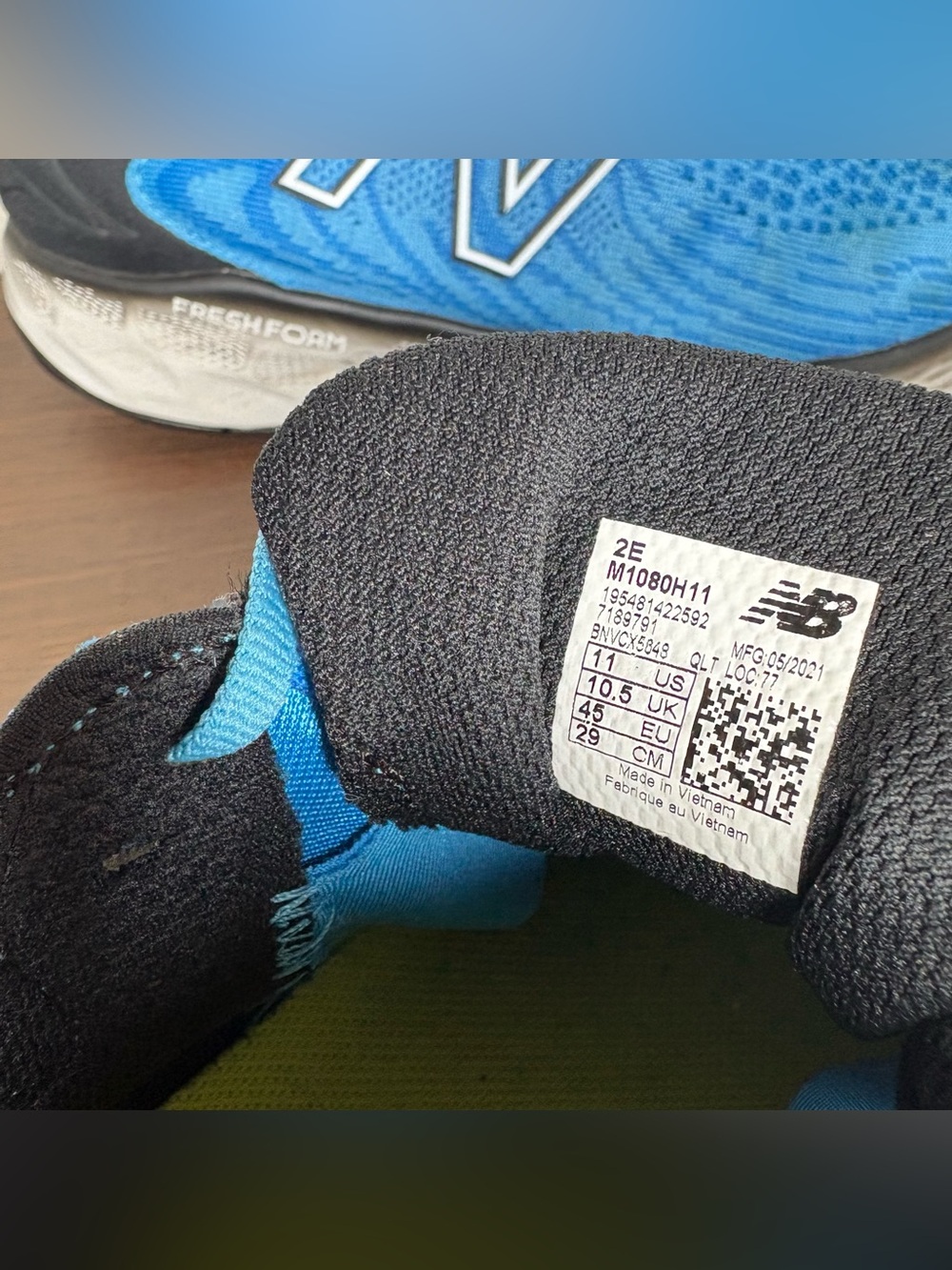 Men's Size 11 EE New Balance 1080v11 Fresh Foam Light Blue - Picture 9 of 9